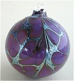 Silvered Purple Ball Christmas Ornament
